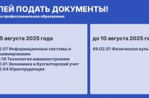 Продолжается прием документов на среднее профессиональное образование